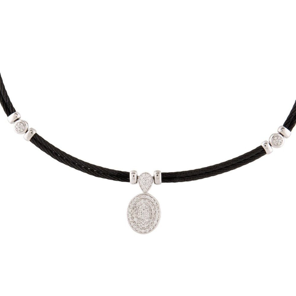 CHARRIOL 18K Diamond Celtic Noir Pendant Necklace